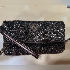 Vera Wang Sequin Clutch - Gold/Bronze
